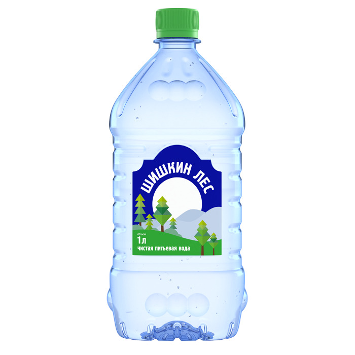 Вода "Шишкин лес" 1 литр, без газа, пэт, 12 шт. в уп.