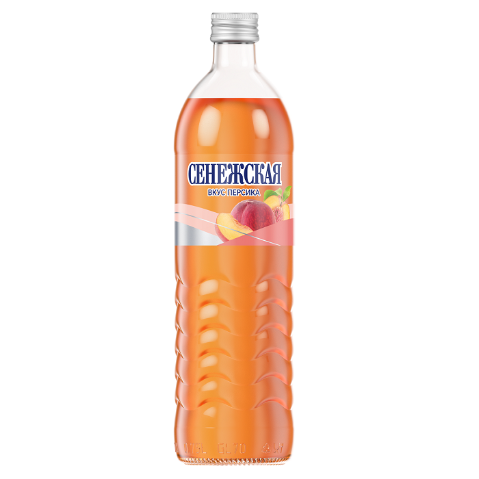 Вода Сенежская фруктовая со вкусом Персика 0,75 л, стекло, 12 шт. в уп.