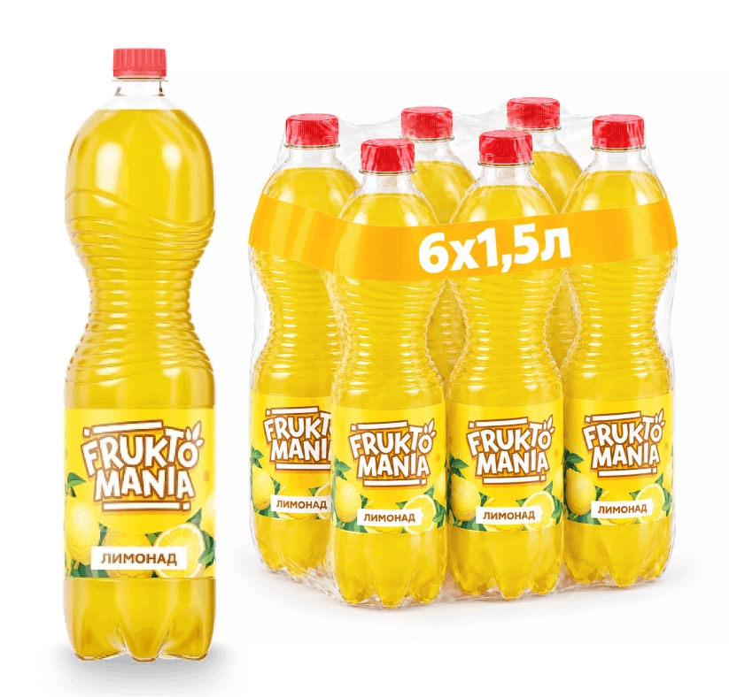 Газированный напиток Fruktomania Лимонад оригинальный 1,5 литра, 6 шт от магазина Vitarel