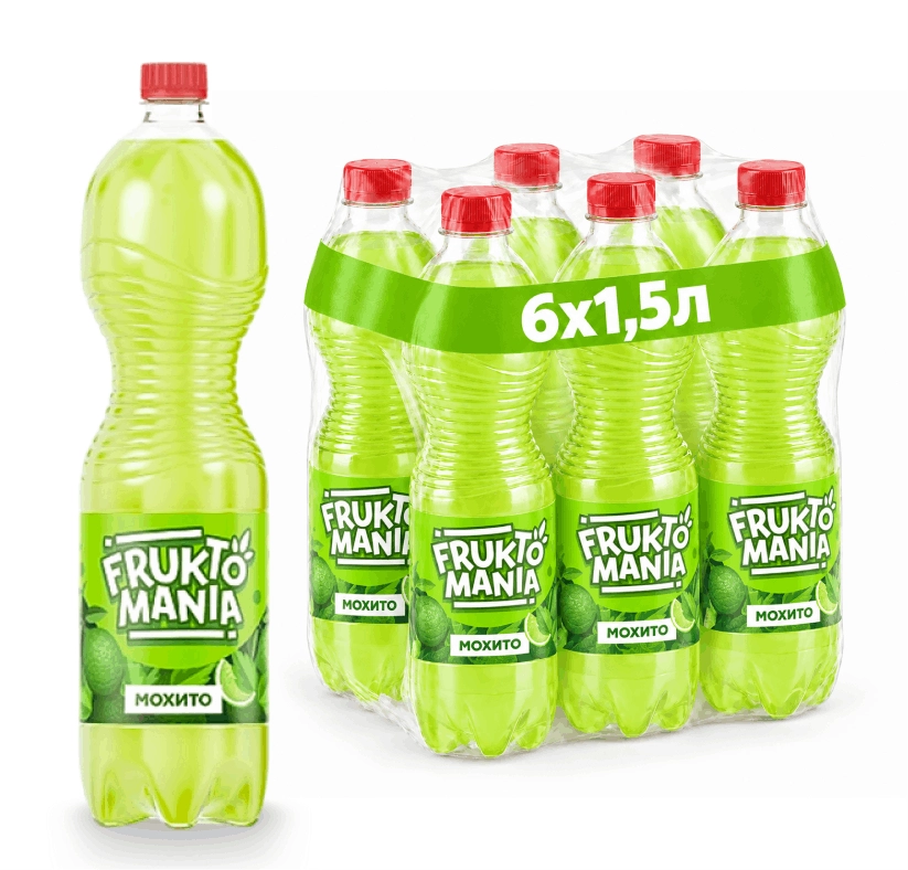 Газированный напиток Fruktomania Мохито 1,5 литра, 6 шт. от магазина Vitarel